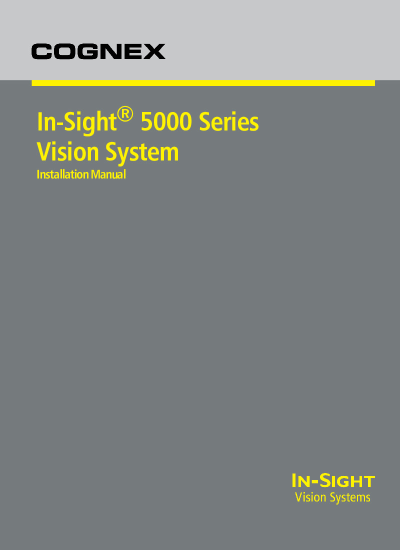 First Page Image of IS5600-00 In-Sight 5000 Series Vision System Instruction Manual.pdf